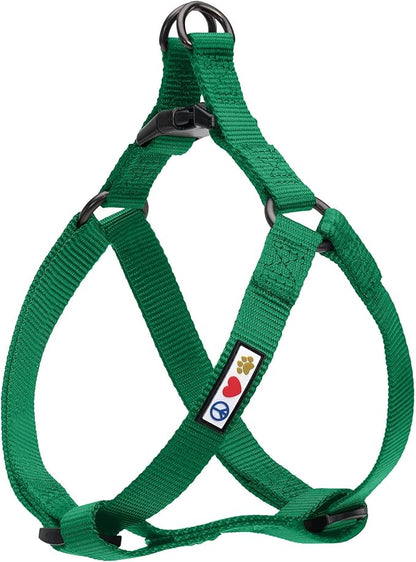 Pawtitas Solid Step-in Dog Harness – Adjustable No-Pull Vest for Puppies to Seniors, Safe & Comfortable L Lush Green