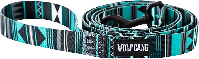 Wolfgang Heavy Duty Dog Leash, Pull-Tested for Walking & Training, WesternSky Print, Large