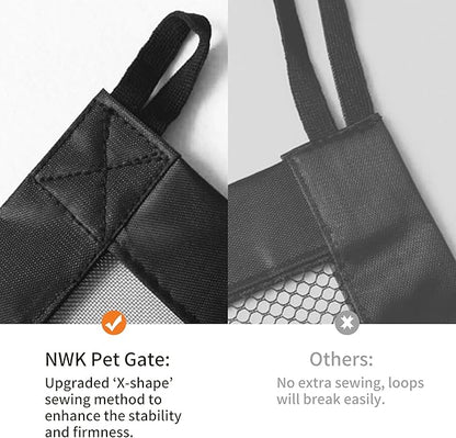 NWK Magic Dog Gate for Stairs Pet Gate for The House Providing a Safe Enclosure for Pets to Play and Rest, 6 Hooks Design (50'' X 30'')