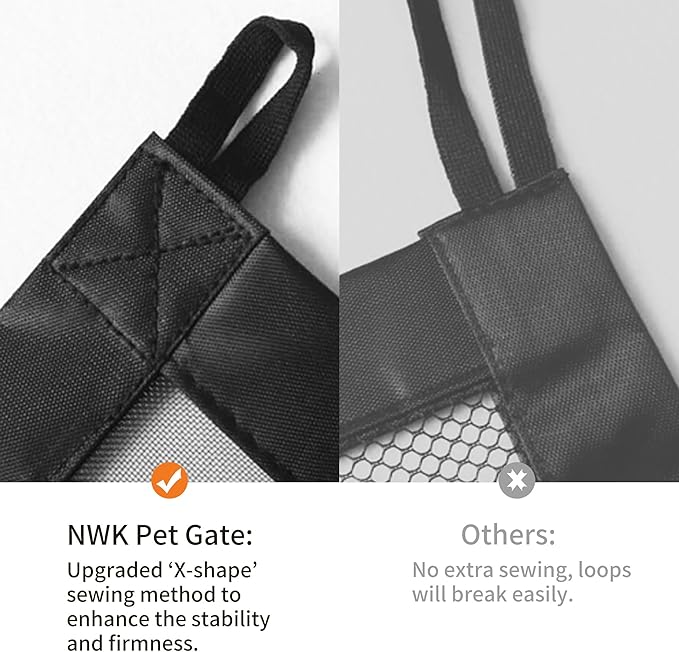 NWK Magic Dog Gate for Stairs Pet Gate for The House Providing a Safe Enclosure for Pets to Play and Rest, 6 Hooks Design (60'' X 30'')