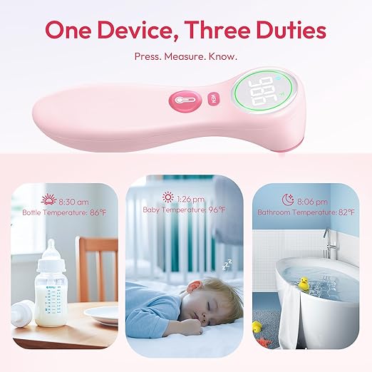 No-Touch Thermometer for Adults and Kids, 1-Second Fast Reading, Color-Coded Fever Alarm, Silent Mode, Object & Room Temperature Function