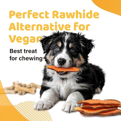 iPaw Sweet Potato Dog Treats, Single Ingredient Dog Treats for Vegetarian, All Natural Human Grade Puppy Chew, Rawhide Alternative, Hypoallergenic, Easy to Digest