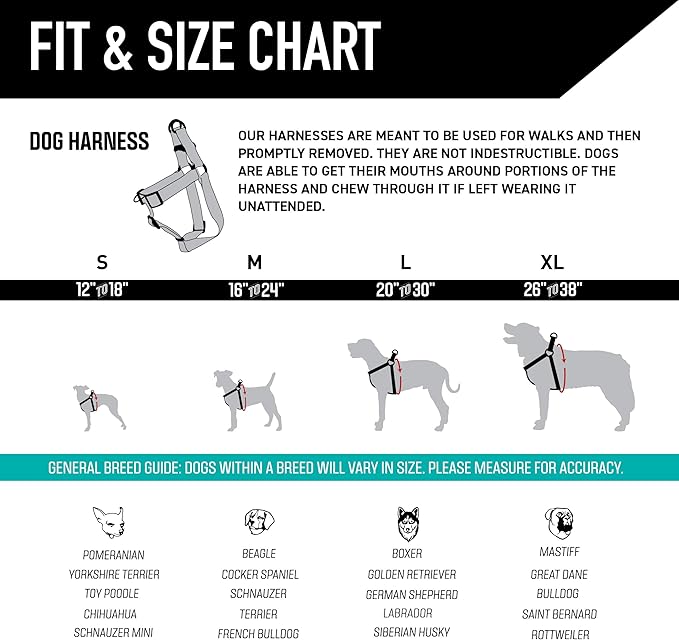 Wolfgang Heavy Duty Adjustable Dog Harness, Pull-Tested for Walking & Training, GreatEscape Print, Small
