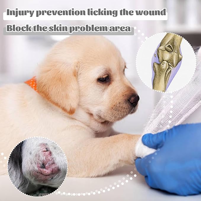 ROZKITCH Dog Wound Cover for Front Right Left Leg, Pet Prevent Licking Wound Elbow Knee Protector, Dog Recovery Suit Cone Collar Alternative for Sprain ACL CCL Arthritis Joint Care Grey M