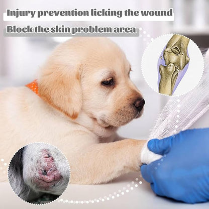 ROZKITCH Dog Elbow Protector for Front Right Left Leg, Pet Prevent Licking Wound Elbow Knee Protector, Dog Recovery Suit Cone Collar Alternative for Sprain ACL CCL Arthritis Joint Care Grey XXS