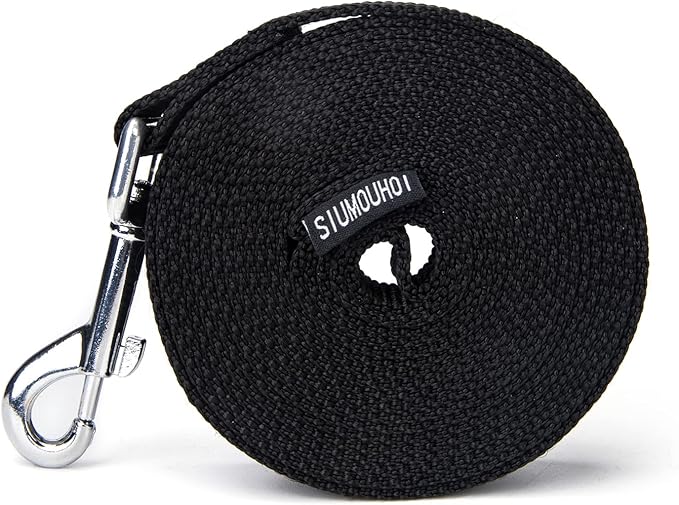 Strong Durable Nylon Dog Training Leash, 1 Inch Wide Traction Rope, 6 ft Long, for Small and Medium Dog (Black, 6 Feet)
