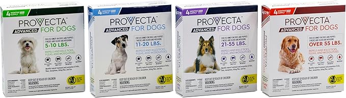 Provecta® Advanced for Small Dogs (5–10 lbs) Flea and Tick Topical Treatment, 4-Month Supply