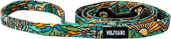Wolfgang Heavy Duty Dog Leash, Pull-Tested for Walking & Training, WildWolf Print, Small