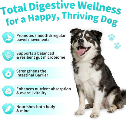 Probiotics for Dogs, Digestive Enzymes & Pumpkin Fiber for Gut Health and Bowel Support, Dog Supplement for Gas Relief & Constipation, 10B CFU with 5 Prebiotics & 5 Enzymes, 90 Count Chicken Flavor