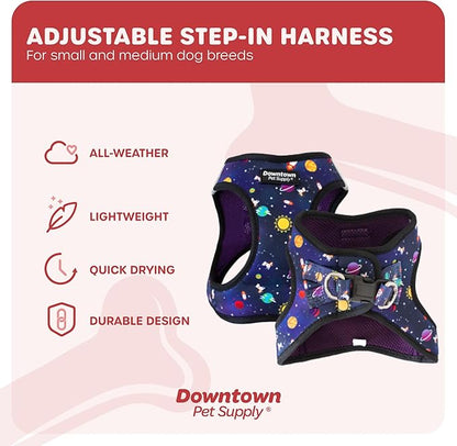 Downtown Pet Supply Step-in Dog Harness – No Pull, Adjustable Padded Mesh with Reflective Trim, Secure Buckle Strap – Comfortable & Breathable Small Dog Harness, X-Large, Space
