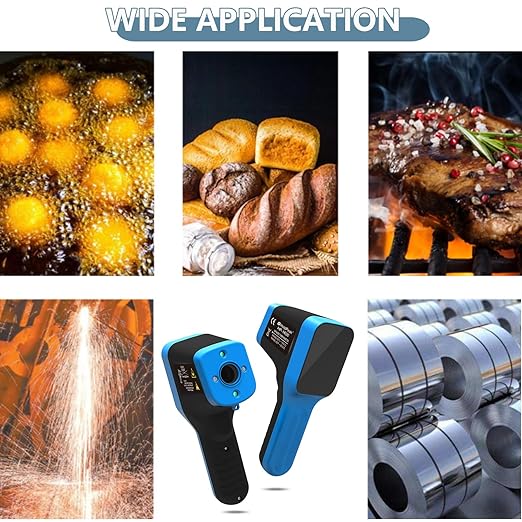 HOLDPEAK Pyrometer D:S=30:1 with Bluetooth, High Temp Infrared Thermometer -58℉~2912℉, Non-Contact Industrial Digital IR Laser Thermometer Gun with Waterproof Touch Button (NOT for Human)