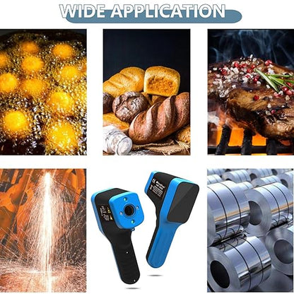 HOLDPEAK Pyrometer D:S=30:1 with Bluetooth, High Temp Infrared Thermometer -58℉~2912℉, Non-Contact Industrial Digital IR Laser Thermometer Gun with Waterproof Touch Button (NOT for Human)