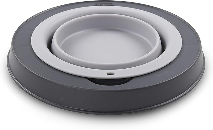 Dexas Pets Single Elevated Pet Feeder/Pet Bowl, Large/ 4 Cup Capacity, Light Gray