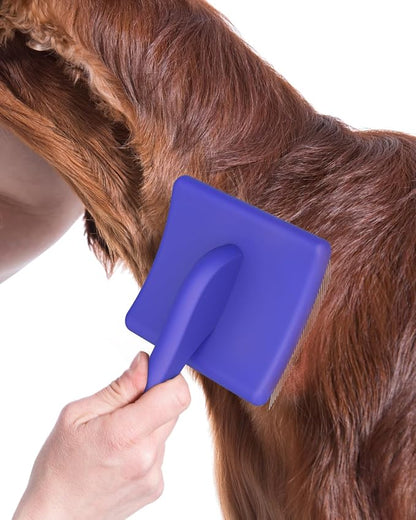 Slicker Brush for Dog, Doodles and Poodle Brush, for Tangles, Fluff Coat, Curly Hair Pets, Remove Loose Fur, Matts, Undercoat, Double Coat, 24mm Pins, 3.5''*2.4'' Head, Medium Size, Blue
