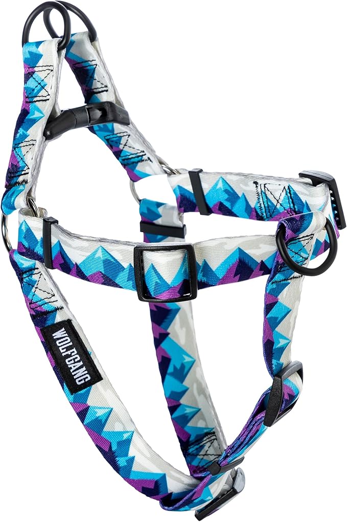 Wolfgang Heavy Duty Adjustable Dog Harness, Pull-Tested for Walking & Training, RockyPeaks Print, Medium