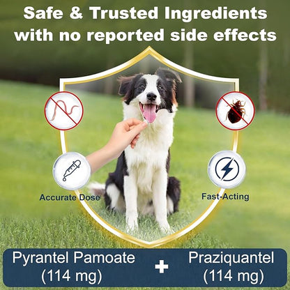 7-Way Dewormer for Dogs, Wormer for Tapeworms, Roundworms & Hookworms in Medium Dogs & Puppies (Over 25 lbs), with Praziquantel & Pyrantel Pamoate, 30 Tablets