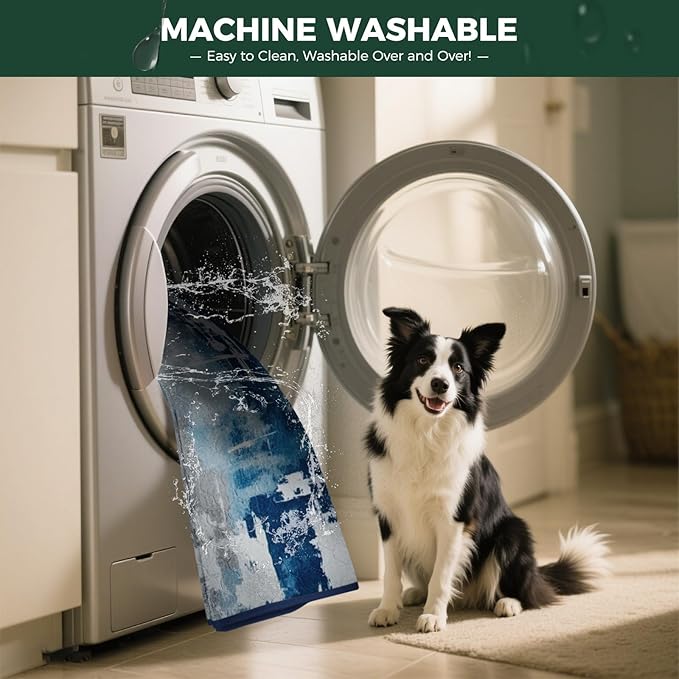 FXW Washable Pee Pads for Dogs, Leak-Proof & Non-Slip, Specifically Designed for Potty Training, 35" Square, Tie-Dye Blue, 2 Packs