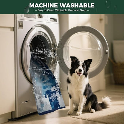 FXW Washable Pee Pads for Dogs, Leak-Proof & Non-Slip, Specifically Designed for 36inch Cages, 23" x 35" Rectangle, Tie-Dye Blue, 2 Packs