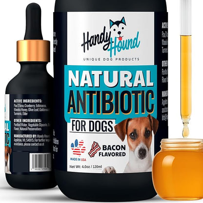 Natural Immune Support for Dogs - Herbal Supplement for Cough, Urinary Tract, Skin & Itch Support - Bacon Flavor (4 Oz)