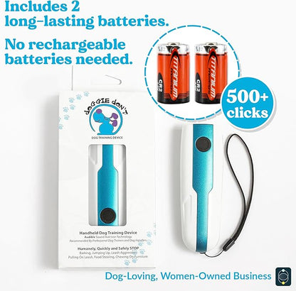 Doggie Don’t Anti Barking Device for Dogs - No Shock Bark Control & Dog Bark Deterrent - Humane Audible Dog Training Tool for Reactive Dogs, Barking, Jumping & Leash Aggression - Replaceable Batteries