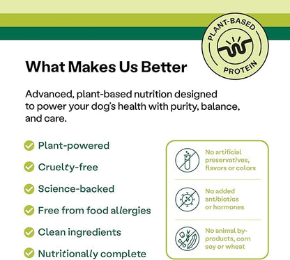 Wild Earth Vegan Dry Dog Food Performance Formula | Plant-Based Vegetarian Kibble | Wheat-Free, Allergen-Free, Veterinarian-Developed | Veggie Supreme Flavor, 4lb Bag