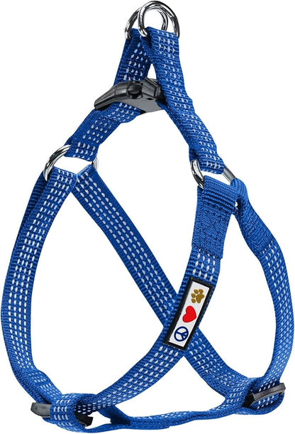 Pawtitas Reflective Step-in Dog Harness – Adjustable No-Pull Vest for Puppies to Seniors, Safe & Comfortable, XS Blue
