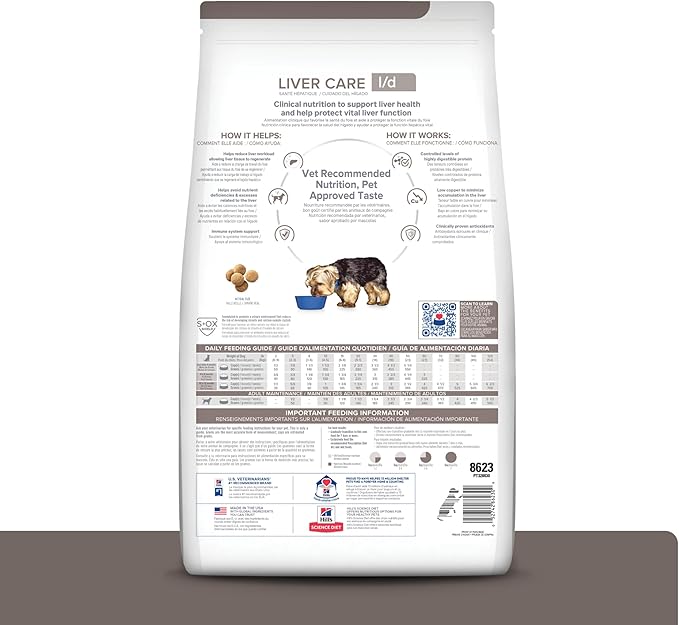 Hill's Prescription Diet l/d Liver Care Dry Dog Food, Chicken, 17.6 lb. Bag
