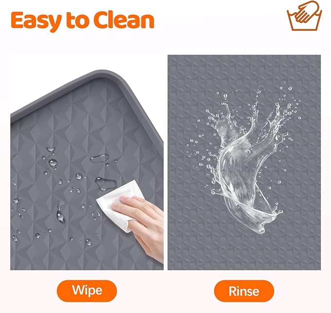 Pee Pads for Dogs, 51" x 25.6" Extra Large Reusable Dog Silicone Mat for Floor Protector, Washable Non-Slip Dog Training Pads for Potty Training (Grey)