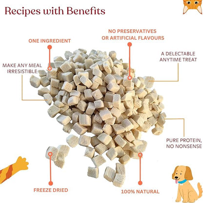 Freeze Dried Double Pack Dog & Cat Treats Food Topper Easy Chew & Digest (2 Packs) (2.0 oz Each, Chicken Cubes & Beef Liver)