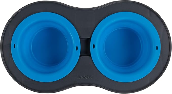 Dexas Pets Double Elevated Pet Feeder, 2.5 Cup Bowls, Pro Blue (PW1104322194)