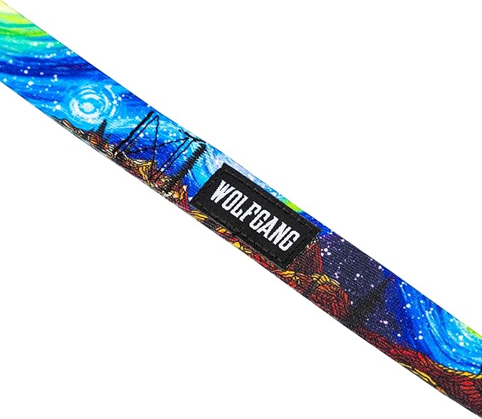 Wolfgang Heavy Duty Dog Leash, Pull-Tested for Walking & Training, StarryWolf Print, Dual Handle Large