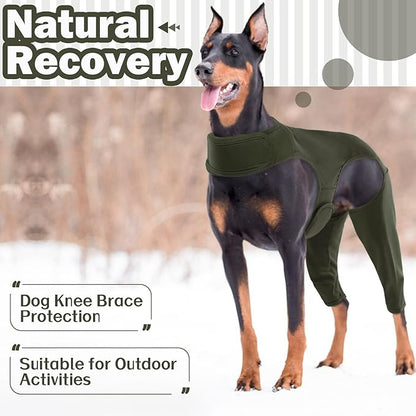 ROZKITCH Dog Hind Leg Sleeve Rear Legs, Pet Sleeve to Prevent Licking Wound Elbow Protector, Dog Recovery Suit Cone Collar Alternative for Sprain ACL CCL Arthritis Joint Care Green L