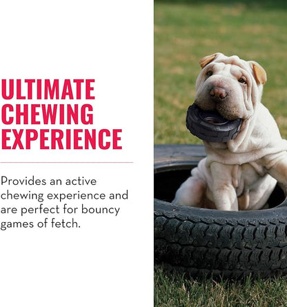 KONG Extreme Tires - KONG's Most Durable Natural Rubber Chew & Fetch Toy - Treat Dispenser Dog Tire Toy - Pet Supplies for Outdoor & Indoor Play - For Small Dogs