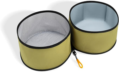 OllyDog Superbowl | Collapsible Dog Travel Bowl | 2 Compartment Food & Water | Foldable| Portable Dog Bowl | Hiking, Camping (Alchemy)