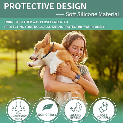 Puyrzoe 4 PCS Flea and Tick Collar for Dogs, 32 Months Protection Waterproof & Adjustable Dog Treatment Collar, Flea and Tick Prevention for Dogs & Puppies (Black)