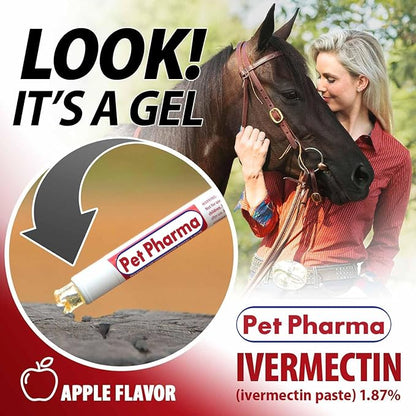 Ivermectin Paste 1.87% Only Use for Horses – Apple Flavor Oral Paste – 6.08g Syringe - Gel Dewormer for Horse - Safe for Equine of All Ages (1 - Pack)