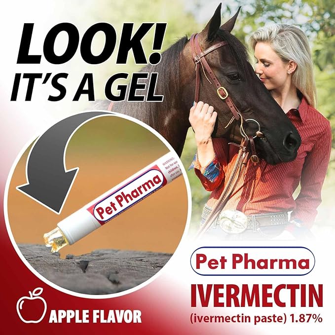 Ivermectin Paste 1.87% Only Use for Horses – Apple Flavor Oral Paste – 6.08g Syringe - Gel Dewormer for Horse - Safe for Equine of All Ages (3 - Pack)