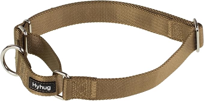 Hyhug Martingale Dog Collar Medium Yellow |Escape - Proof Heavy Duty Nylon Durable No Slip, Ideal for Training & Daily Walks