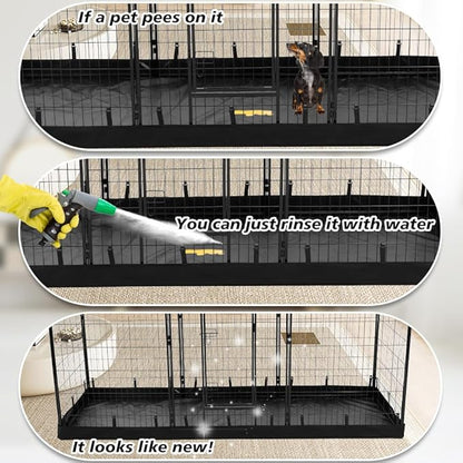 PJYuCien Rectangle Dog Playpen Bottom - Fits 8 Panels, 24'' Width, 24''x72'' Size, 600D Oxford Cloth, Waterproof