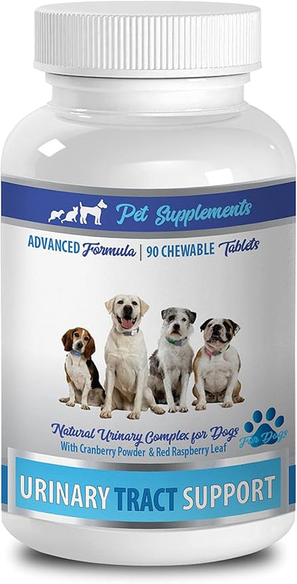 cranberry bladder bites for dogs - DOG URINARY TRACT SUPPORT - NATURAL CRANBERRY SOLUTION - BLADDER HEALTH - VET RECOMMENDED - corn silk supplement for dogs - 1 Bottle (90 Treats)