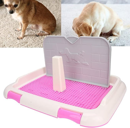 TITA-DONG Puppy Training Toilet Tray, Cat Potty Fence, Dog Scheduled Urination Pad Holder for Small and Medium Dogs (Pink)