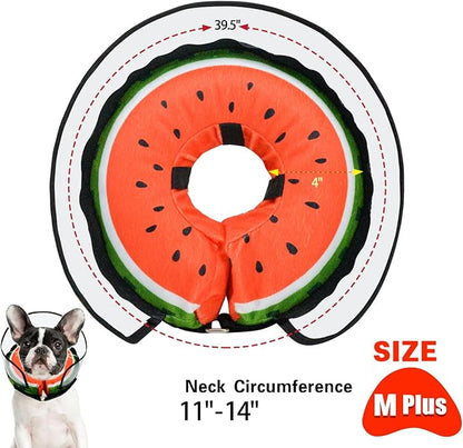 MRSOHRET Dog Cone, Dog Surgery Collar, Inflatable Cones for Small Medium Large Dogs, Watermelon Dog Recovery Collar, Does not Impede Vision