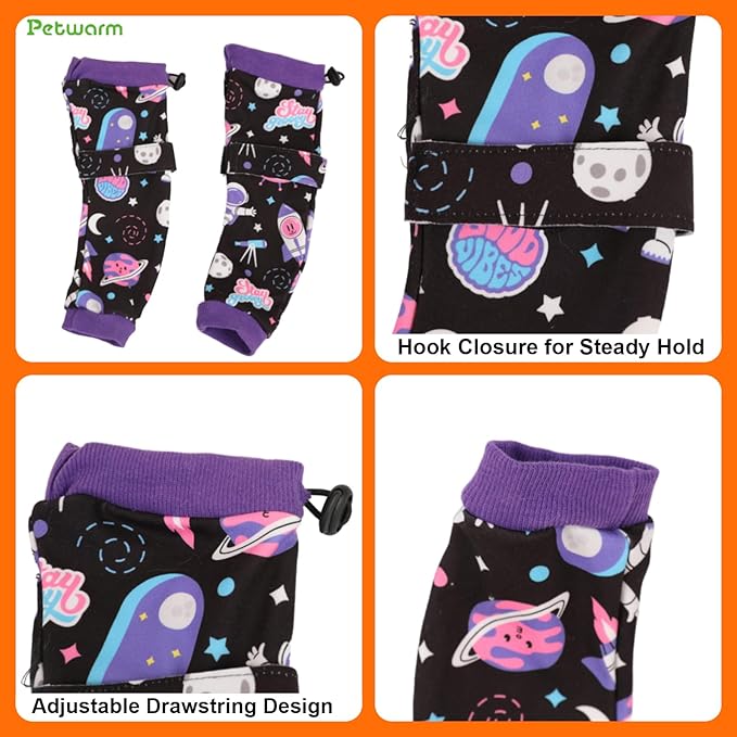 PetWarm Dog Recovery Sleeve 4pcs Set, Dog Leg Sleeve, Ideal for Comfort and Support During Pet Recovery, Suitable for Active or Support Recoverying Pet Use, Purple, S