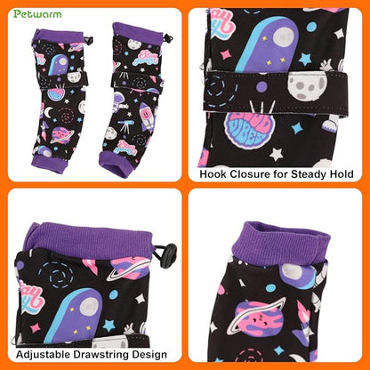 PetWarm Dog Recovery Sleeve 4pcs Set, Dog Leg Sleeve, Ideal for Comfort and Support During Pet Recovery, Suitable for Active or Support Recoverying Pet Use, Purple, S
