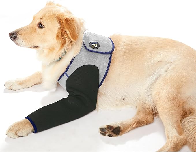 Coodeo Dog Recovery Suit, Cone Collar Alternative, Abrasion Resistant Dog Recovery Sleeve, Washable 2.5mm Thick and Waterproof, Pet Wounds Prevent Licking, Bite, Keep Dry（Grey，XL