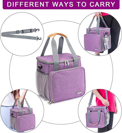 Pet Grooming Bag, Dog Grooming Supplies Organizer Tote Bag, Perfect for Pet Grooming Tool Kit Accessories-Purple