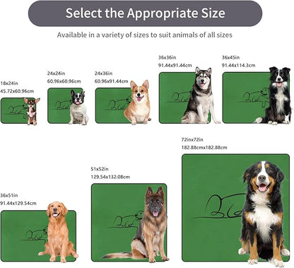 Washable Pee Pads for Dogs Reusable, 4 Pack 18"x24" Training Puppypads Absorbency Non-Slip & Leak-Proof for Pet Whelping Box Playpen Crate Sofa Bed Floors (Green)