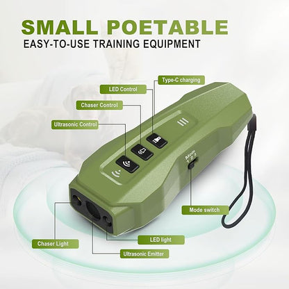 Dog bark Deterrent Device,Ultrasonic Anti Barking, Rechargeable Anti-Barking Device for Dogs Safe & Effective Portable Anti Barking Safe and Effective for Indoor and Outdoor use (Green)