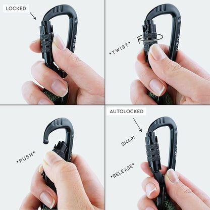 MADE TO ROAM Premium Explorer Leash - Climbing Rope Leash with Autolocking Aviation Aluminum Carabiner - Nevada Evening, 6ft