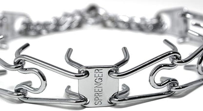 Herm Sprenger Prong Dog Training Collar Ultra-Plus Chrome Plated Steel Pet Pinch Collar No-Pull Collar for Dogs Anti Pull Training Collar Made in Germany 4mm x 25in Large